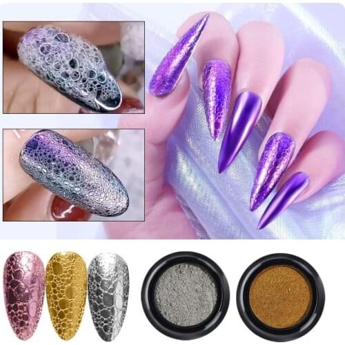 1 Box Mirror Powder Sparkling Glitter Art Nails Transparent Mirror Effect Chrome Pigment Dip Powder Gel Manicure Decorations