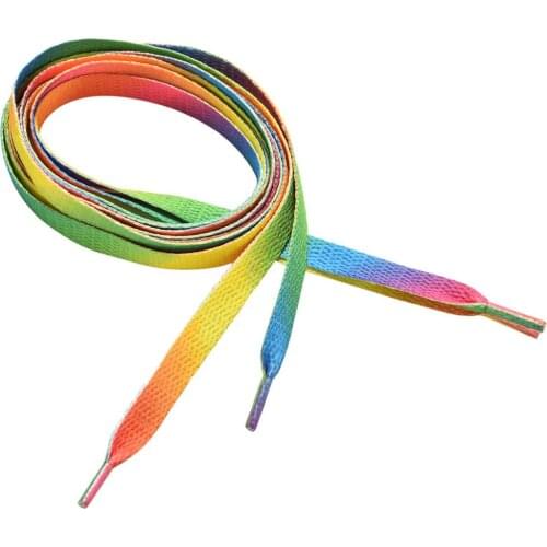 1 pair 47inch Rainbow Colored shoelace For Flat Sports Shoe Strings Strap for Unisex Sneakers Laces Shoelaces