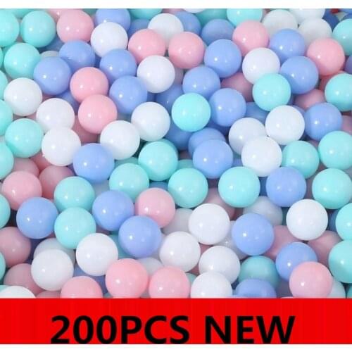 100/200Pcs Colors Baby Plastic Balls Water Pool Ocean Wave Ball Eco-Friendly Transparent Pit Soft Kids Basketball Outdoor Toys