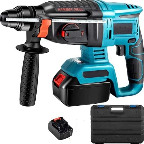 18V 19800mAh Brushless Electric Rotary Hammer Rechargeable Multifunction Electric Hammer Impact Power Drill Tool with Battery