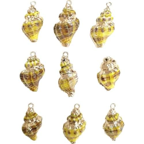 5pcs Natural Conch Shell Colorful Charms Women Jewelry Making 15*24mm Phnom Penh Small Pendant DIY Necklace Choker Accessories
