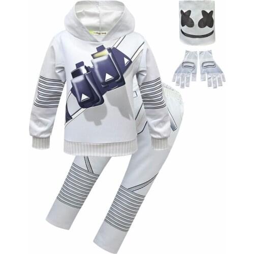 Aldult Cosplay Costume Boys Marshmello DJ mask Scary Costumes Mask Jumpsuit Music Bodysuit Halloween Party Costume for Man woman