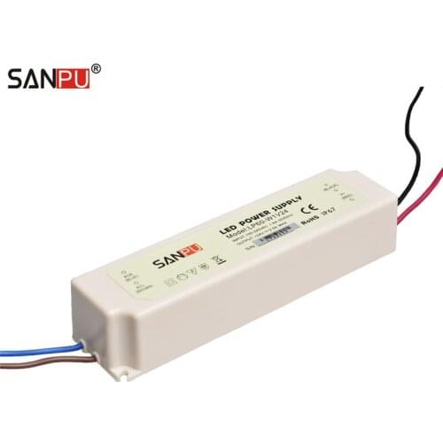 SANPU 24V 2A 60W Power Supply IP67 Waterproof Plastic Case LED Driver AC to DC Lighting Transformer for Outdoor Lights 24volt