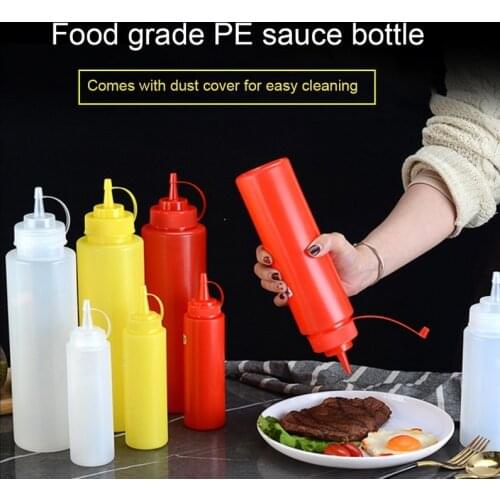 New Condiment Squeeze Bottles ,For Ketchup Mustard Mayo Hot Sauces Olive Oil Bottles Kitchen Gadget 250-800ml Squeeze Bottle