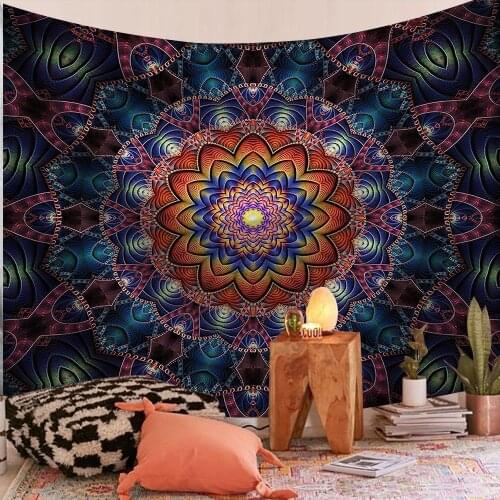 Colorful Purple Mandala Flower Tapestry for Livingroom Photography Wall Decor