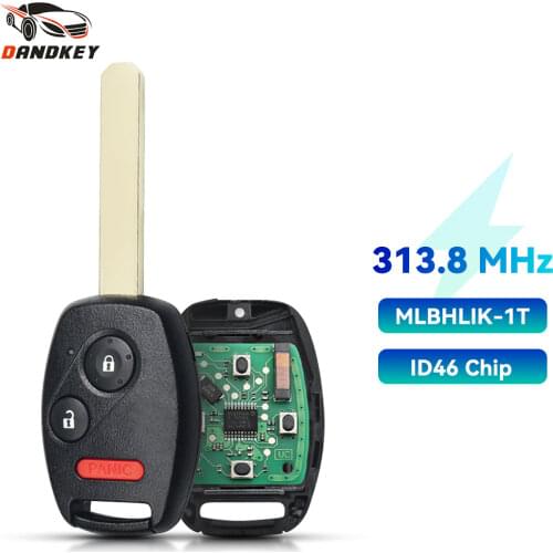 Dandkey Remote Car Key 2+1/3 Buttons ID46 Chip For Honda CR-V 2007 2008 2009 2010 2011 2012 2013 MLBHLIK-1T