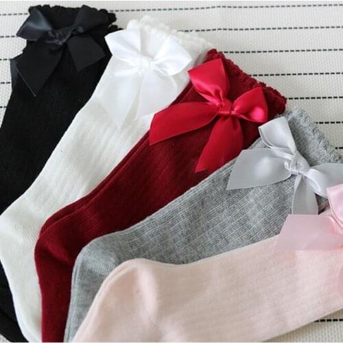 Knee Socks For Girls Big Bow Knee High Long Socks For Kids Do Not Slip Princess Childrens Socks Autumn Winter Style