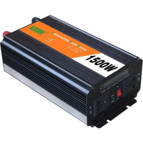 DC TO AC UPS Power Inverter 1500w 12v 24v Converter 110v 220v With Battery Charger For Emergency Use