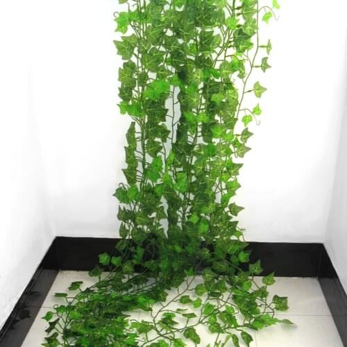 1Pcs Artificial Flowers Fake Creeper Leaf Vine Wall Hanging Fake Foliage Flowers Home Garden Bride Wedding Decoration
