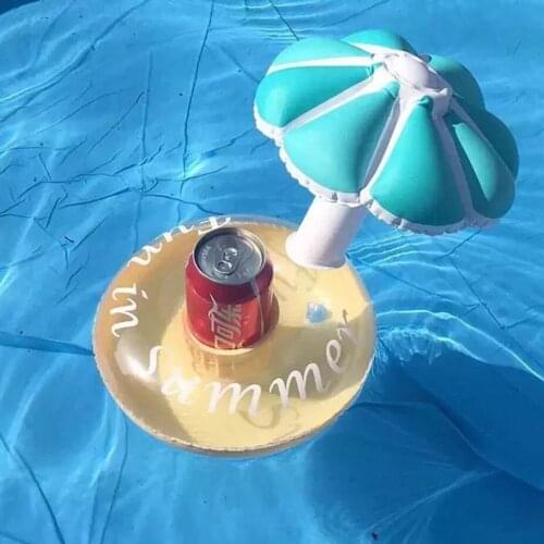 1pc Children Swimming Pool Floating Cup Holder Cute Umbrella Inflatable Mushroom Coasters Drink Stand Kids Water Inflatable Toys