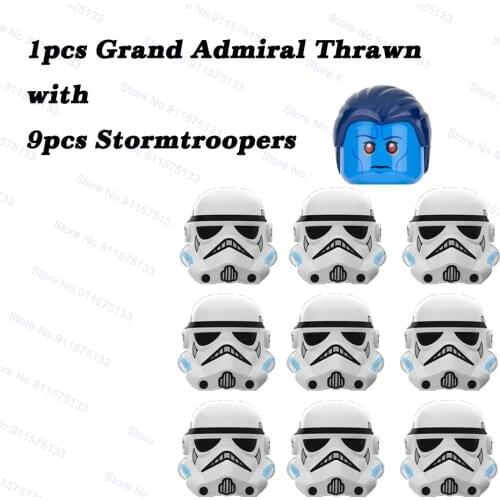 Grand Admiral Thrawn with Clone Death Troopers Assemble Building Blocks Bricks Star Action Figure Wars Toys Children Kids Gift