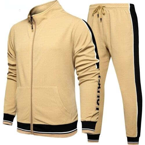 Pants 2 Pieces Sets Slim Brand Casual Fashion+Sweat Suits Men Jogger Sets Tracksuit Men Zipper Jackets 2PCS Mens Streetwear