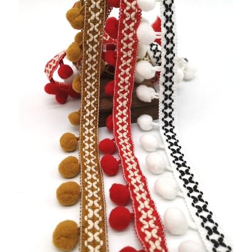 10yards Pom Pom Trim Lace Fabric Sewing Accessories Pompons Trim tassel Ball Fringes Ribbon Sewing Lace For DIY Material Apparel