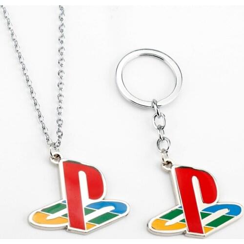 Hot Game Jewelry Enamel Metal Keychain Key Chains Charm Pendant Necklace For Men Women