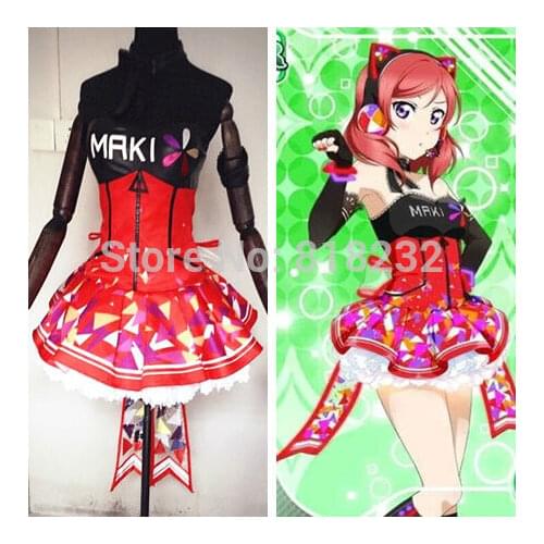 Love Live School Idol Project Cyber Video Games Nishikino Maki Light Up Slip Tee Dress Uniform Outfit Anime Cosplay Costumes