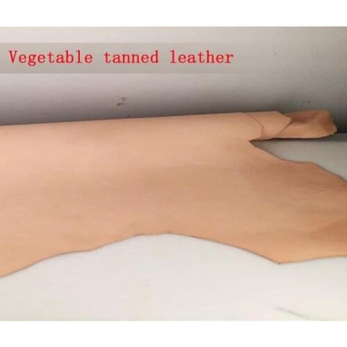 Brown vegetable tanned leather raw material
