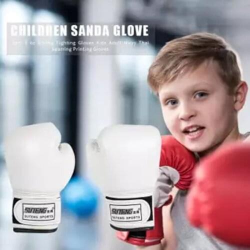 New 2-8 Years Kids Boxing Gloves For Fun Muay Thai Fight Sanda Martial Arts Bag Punching Training Mitts Gear Fitness
