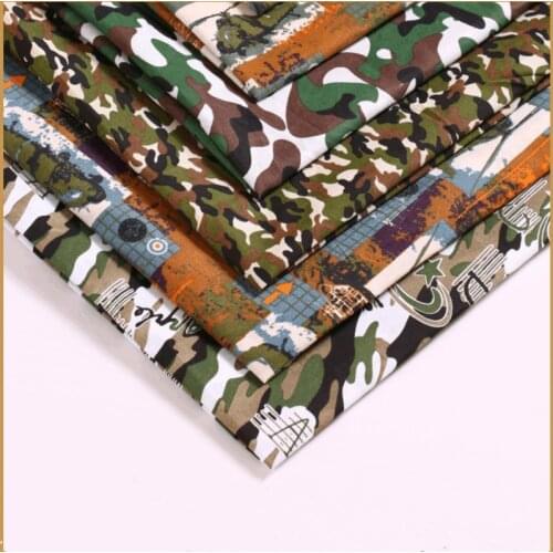 150cm*100cm Camouflage Printing Polyester Fabric Imitation Cotton Fabric Plain Weave Fabric Composite PVC Fabric for DIY Sewing