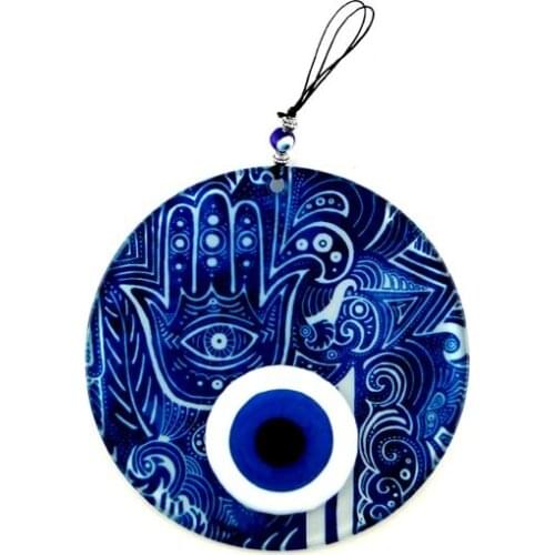 Handmade Blue Fatma Main Hand Fusion Glass Evil Eye Bead 16cm