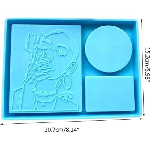 N7MF Diy Epoxy Crystal Resin Silicone Mold Smoking Woman Cosmetic Box Tray Mold