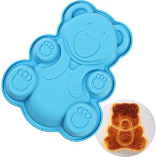 Silicone Mold Cute 3D Bear Cake Mould Baking Tools Kitchen Bakeware For Cake Fondant Pudding Jelly Resin Sweety DIY Homemade
