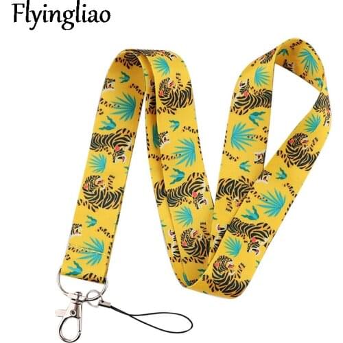 Lovely tiger Neck Strap Lanyards ID badge card holder keychain Mobile Phone Strap Gift Ribbon webbing necklace