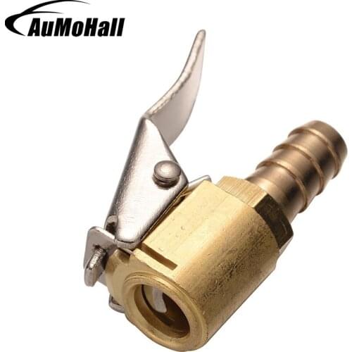 AuMoHall 1/4'' Truck Auto Car Tire Inflator Valve Connector Brass Air Chuck 6mm Clip On American Type 1PCS