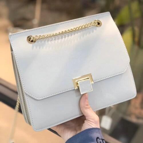 Elegant Ladies Chain Genuine Leather Shoulder Bag Hasp Multi-Layers Bags Women New Fashion Colors Sling Crossbody Messenger Bag