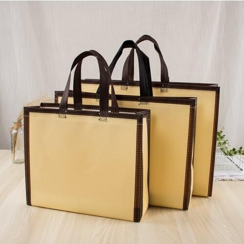 New Reusable Non Woven Shopping Bag Solid Color Foldable Grocery Convenient Tote Eco-friendly Storage Handbag