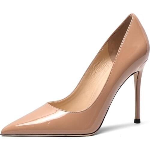 Genuine Leather Woman Shoes Woman shoes High Heels Women Pumps Thin Sexy High Heel Shoes 8.5cm