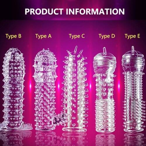 Penis Sleeve Extender Condom Reusable Stimulator Cock Delay Ejaculation Particle Adult Sex Toys For Woman Couples Dick Sleeve