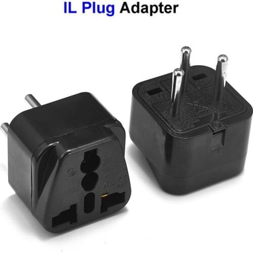 Universal Israel IL Plug Adapter EU European US UK To IL Israel Egypt Travel Adapter Electric Plug Power Charger Socket Outlet