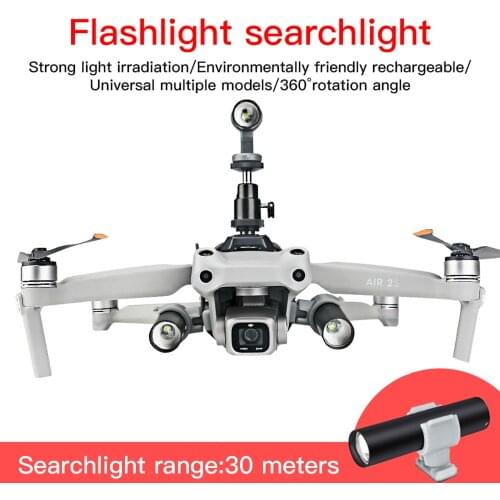 Universal Night Flight Flashlight Bracket Holder with LED Searchlight for DJI MINI / Mavic Air Drone Upgrade Parts Accessories