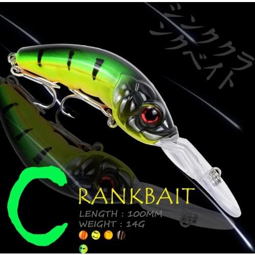 WALK FISH 100MM 14G Crankbait Fishing Lure Minnow Sinking Shrimp Hard Lures Wobblers 3D Eyes Bait Fishing Tackle