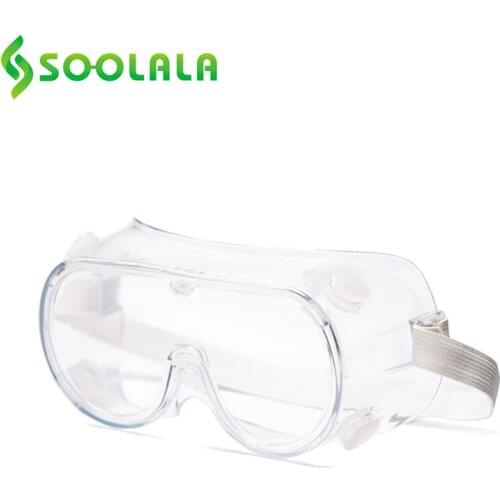 SOOLALA Anti Fog Safety Goggles Adjustable Anti-Splash Anti-Pollen Dust-Proof Wind-Proof Lab Eyewear Bike Cycling Safety Glasses
