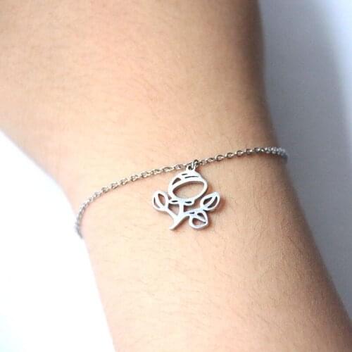 1 Pc Zombie Flower Stainless Steel Bracelet Cute Flower Bracelets For Cute Women Girls Kids Fashion Jewelry Lucky Gift