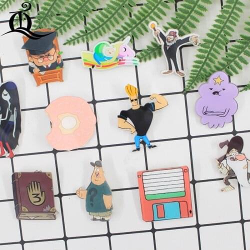 1 PC MIX lovely Robot Cartoon Acrylic Badges Kawaii Badge Icons on The Backpack Badges for Clothes Handbag Pin Brooch Z20