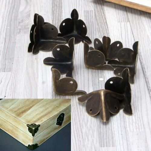 10pcs Antique Bronze Decor Jewelry Wine Gift Box Wooden Case Corner Protectors