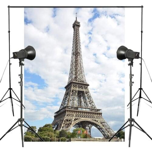 150x220cm Eiffel Tower White Clouds Photography Background Paris Architectural landscape Backdrop Studio Photography Backdrop
