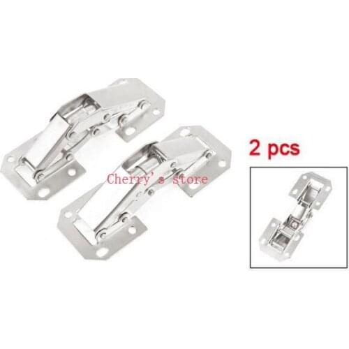 Cabinet 3.1" Length Bridge Style 90 Angle Degree Opening Concealed Hinges 2pcs