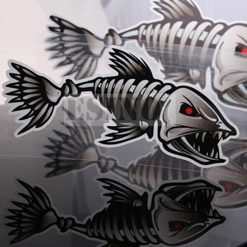 20 x Fish Bones Funny Car Sticker Auto Decal Car Accessories Sticker for Tesla Toyota Chevrolet Volkswagen Hyundai Kia Lada