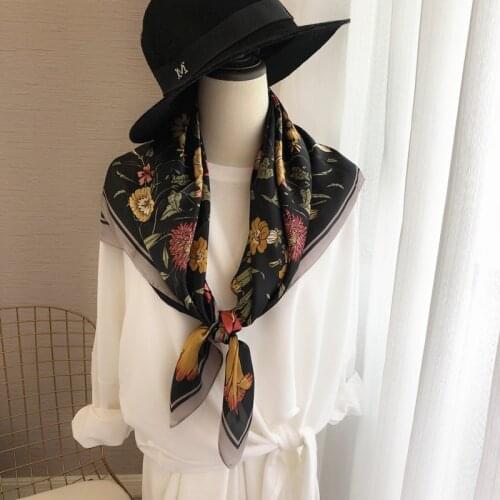 2021 new spring women scarf quality shawl silk fashion scarf headscarf beach sunscreen bag headscarf scarf 90cm*90cm
