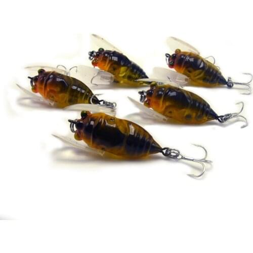 CATCHSIF 5pcs Soft Rubber Wings cicada Bug-Hungry Bass topwater baits