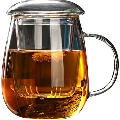 550Ml Tea Mug with Lid Filter,Coffee Cups Tea Set Mugs Beer Drink Office Mug Transparent Drinkware Glass Cup Chinese Style