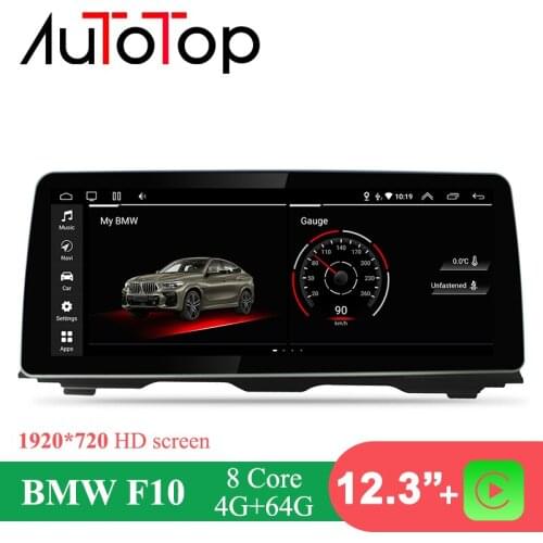 AUTOTOP 12.3 Inch BMW Android Car Player GPS Navigation Multimedia 1920*720P For BMW 5 Series F10 F11 2010-2016 CIC NBT System