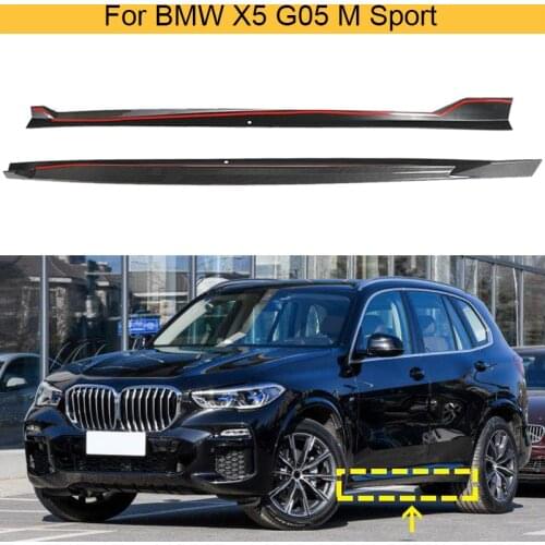 Car Side Bumper Skirts Extension Lips for BMW G05 X5 M Sport 2019 2020 Auto Racing Side Skirts Body Kit Carbon Fiber