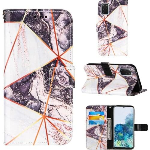 Wallet Case Marbled Pattern Leather Cover For Samsung Galaxy S20 S20+ Case S20 Ultra Kickstand Protective Cover Coque