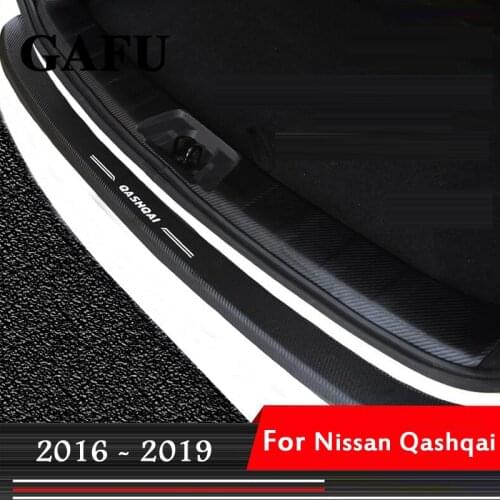 For nissan qashqai j11 Car Accessories Carbon fiber PU Inner Rear Bumper Protector Plate Cover Trim 2016 2017 2018 2019 2020