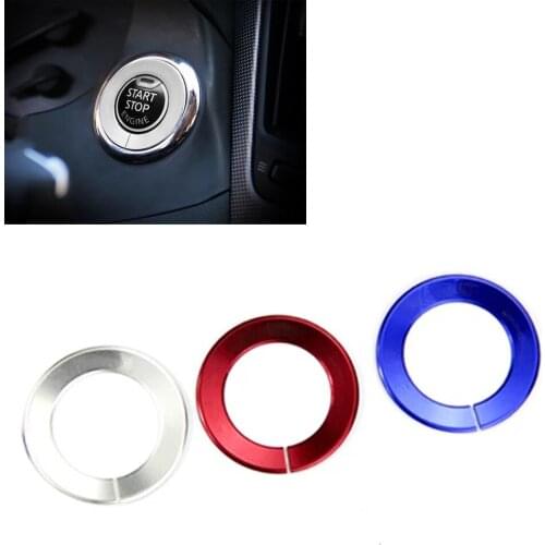 JEAZEA Car 1PC Engine Start Stop Switch Push Button Knob Decorative Trim Ring Fit For Infiniti Q50 Q60 QX60 2014 2015 2016 2017