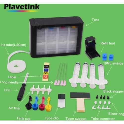 Plavetink 4 Color Universal CISS Ink Tank For HP 21 22 27 28 74 75 92 93 97 98 99 121 122 123 301 302 304 Printer ink cartridge
